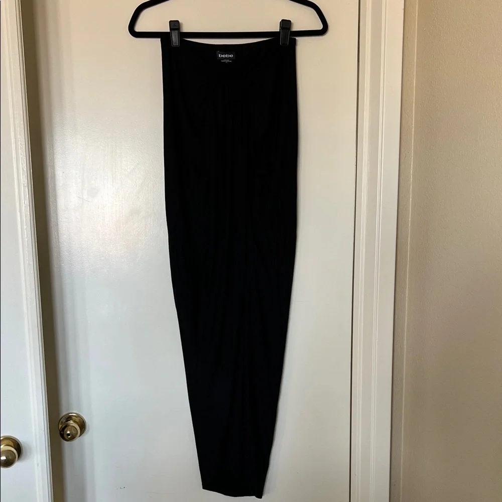 Bebe Draped Black Maxi Skirt - Picture 3 of 5
